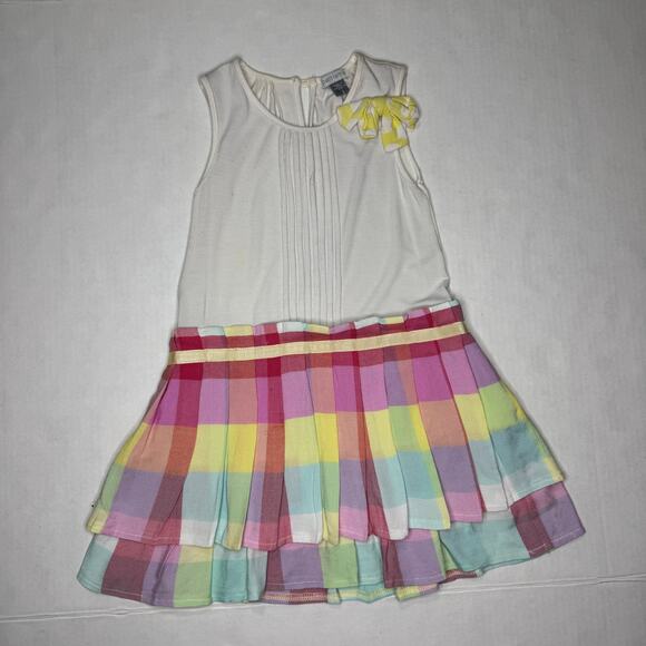 Petit Lem Cotton Candy Half Plaid Dress - Picture 1 of 7